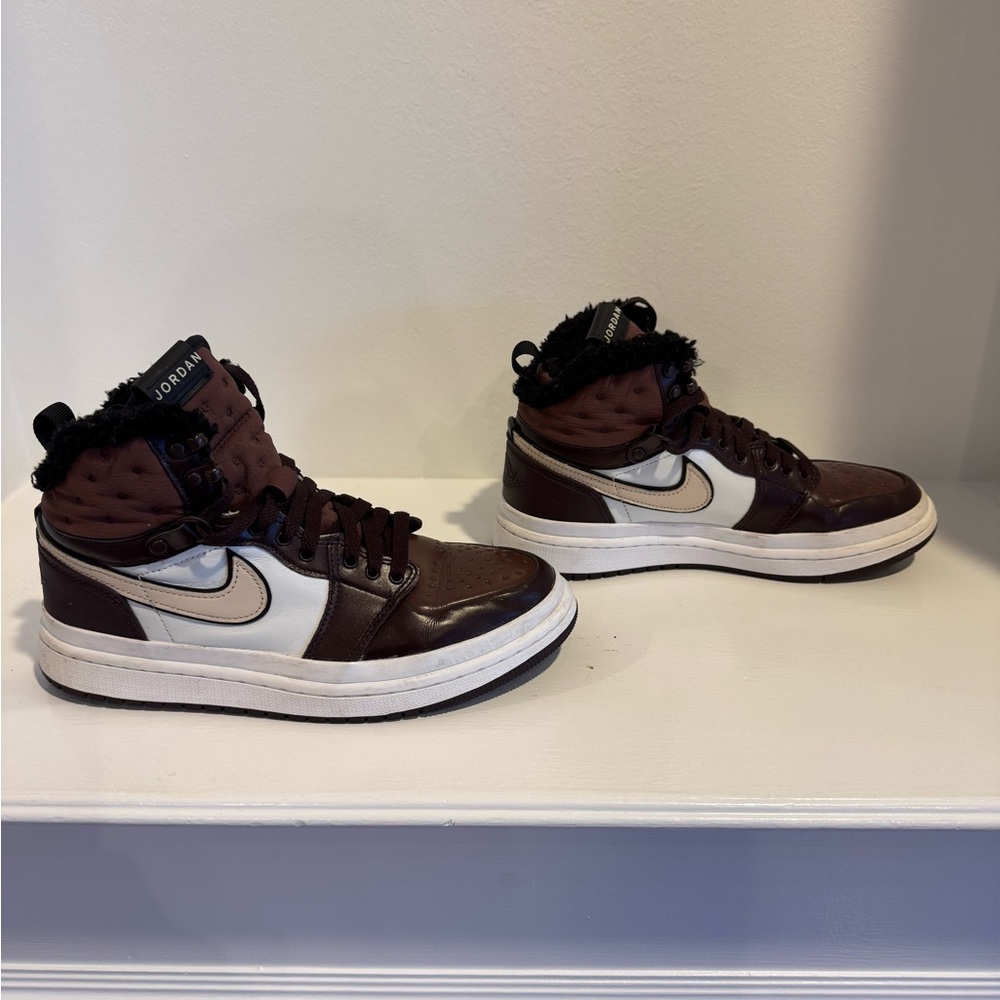 Nike Air Jordan 1 Acclimate Women's Brown and White Sneakers
